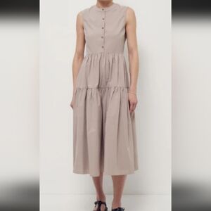 Ciao Lucia Freya cotton dress small beige clay